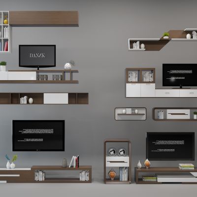 现代电视背景电视柜