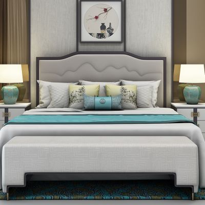 中式床床头柜组合