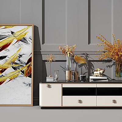 简欧电视柜花瓶摆件