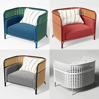 现代户外藤编沙发