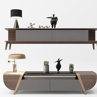 新中式电视柜台灯摆件