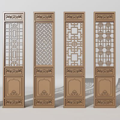 中式实木花格屏风隔断