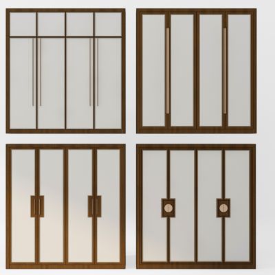 新中式衣柜门板组合