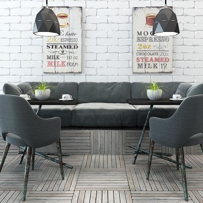 现代咖啡厅桌椅组合卡座