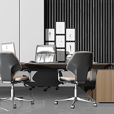 现代大班台老板台办公桌椅组合