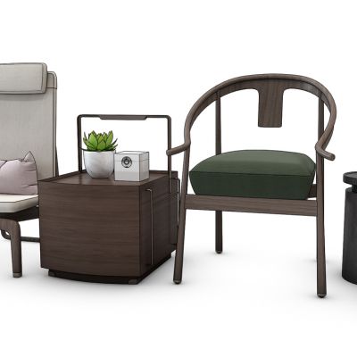 新中式休闲椅子园几边几组合