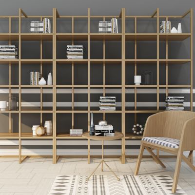 现代轻奢书柜书架装饰柜