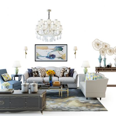 简欧沙发组合电视柜玄关柜