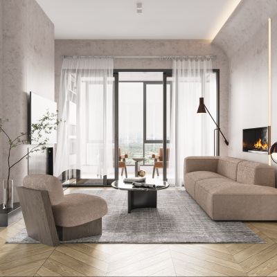 现代风格客厅阳台