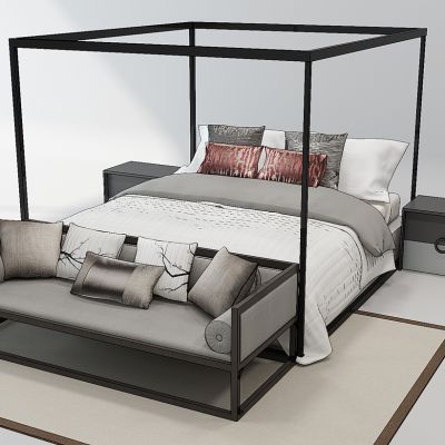 新中式架子床罗汉床