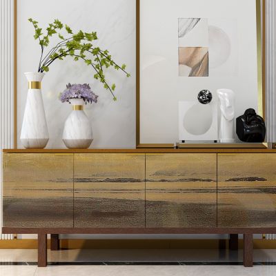 现代轻奢边柜电视柜玄关柜摆件花瓶