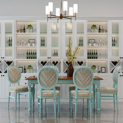 地中海田园餐桌椅酒柜