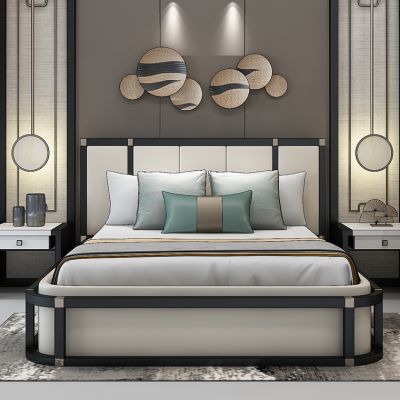 新中式床床头柜挂件组合