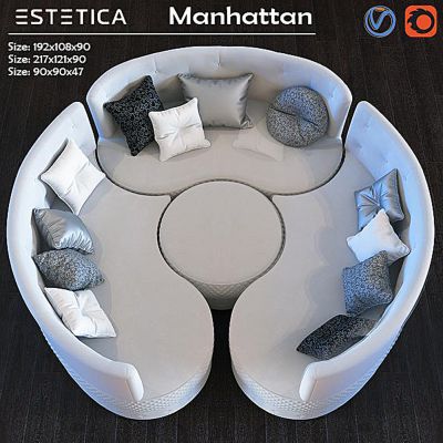 国外圆形异形弧形沙发茶几