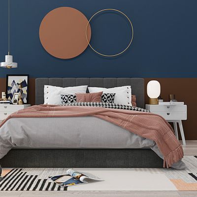 北欧儿童床床头柜组合