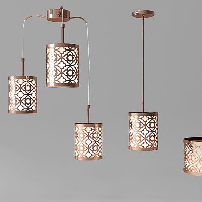 新中式民族镂空花纹金属吊灯