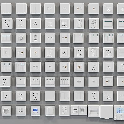 现代插座电源面板