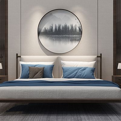 新中式床床头柜台灯