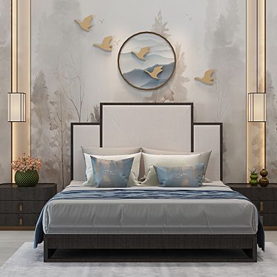 新中式床床头柜墙饰挂件