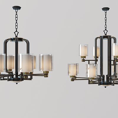 新中式金属铁艺吊灯组合