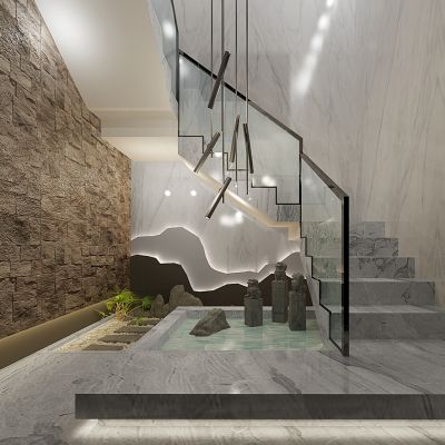 新中式楼梯间景观