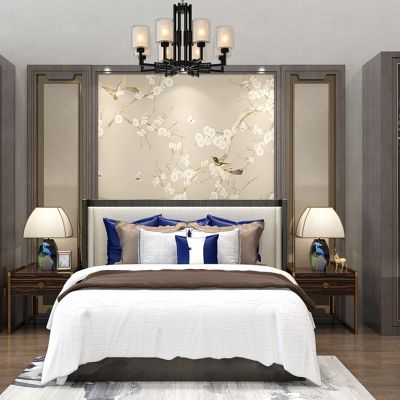 新中式床床头柜衣柜台灯