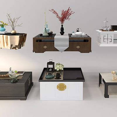 新中式茶几摆件组合