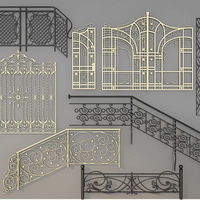 楼梯扶手铁艺栏杆铁艺雕花大门
