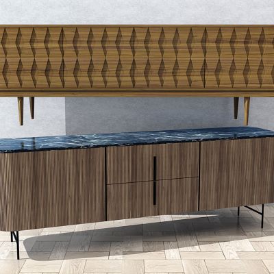 现代边柜电视柜组合