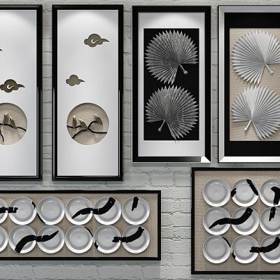 新中式立体挂画组合