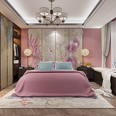 新中式女儿房儿童房公主房衣柜