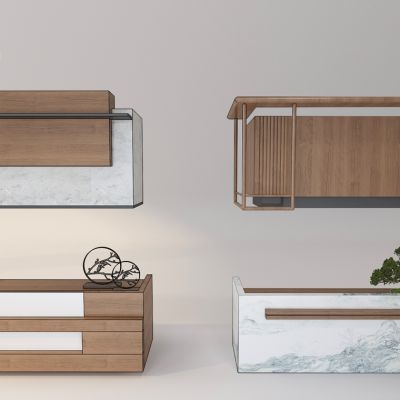 新中式前台接待台收银台服务台