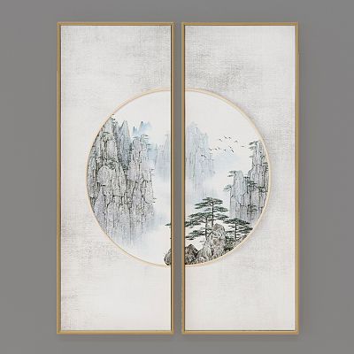 新中式山水画挂画组合
