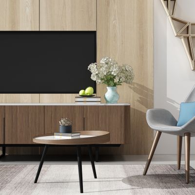 北欧椅子电视柜组合