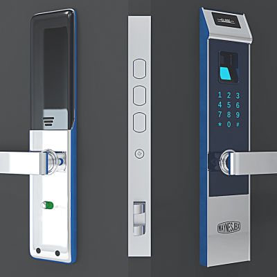 现代指纹密码锁门把手