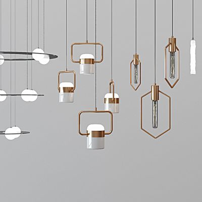 现代金属小吊灯组合