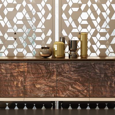 新中式奢华边柜电视柜