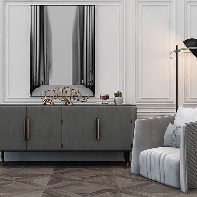 简欧单人沙发餐边柜电视柜