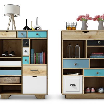 进门玄关鞋柜饰品组合