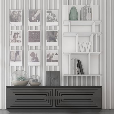 现代简约电视柜壁柜照片墙