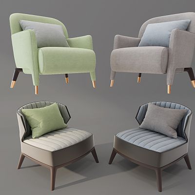 现代单人休闲椅子沙发组合