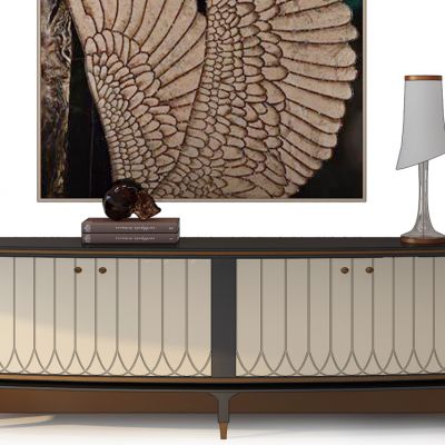 现代轻奢边柜电视柜