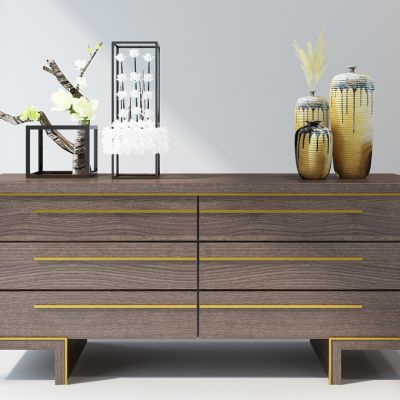 现代电视柜边柜组合