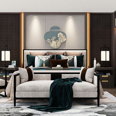 新中式床床尾凳踏休闲椅衣柜