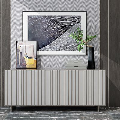 现代轻奢边柜电视柜玄关柜花瓶