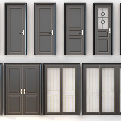 新中式木门推拉门子母门