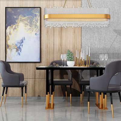 现代简欧轻奢餐桌椅组合