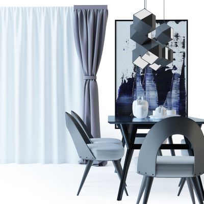 现代餐桌椅组合