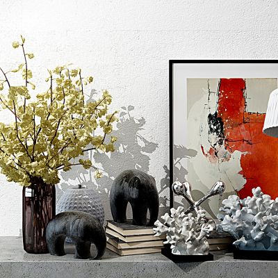 装饰品珊瑚摆件台灯花瓶组合