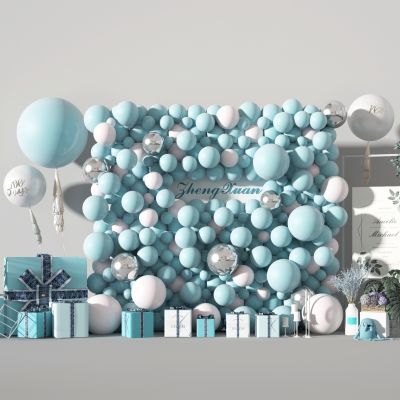 蓝色气球墙   展示墙   装饰墙